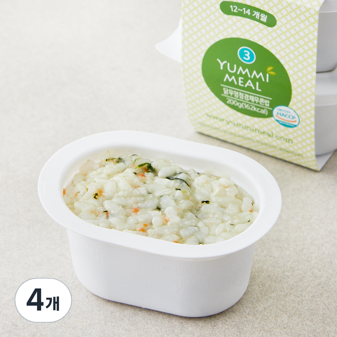 얌이밀 12~14개월 이유식 닭우엉 청경채 무른밥, 100g, 4개