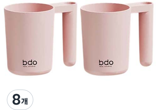 더자카 심플 원형 칫솔꽂이 양치컵, 핑크, 8개