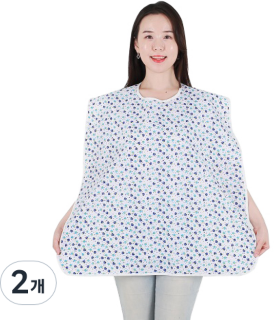 CLEAN UNIFORM 防水成人用掛頸式圍兜, 藍色草莓, 2個