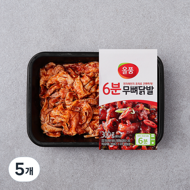 올품 6분 무뼈양념닭발, 300g, 5개