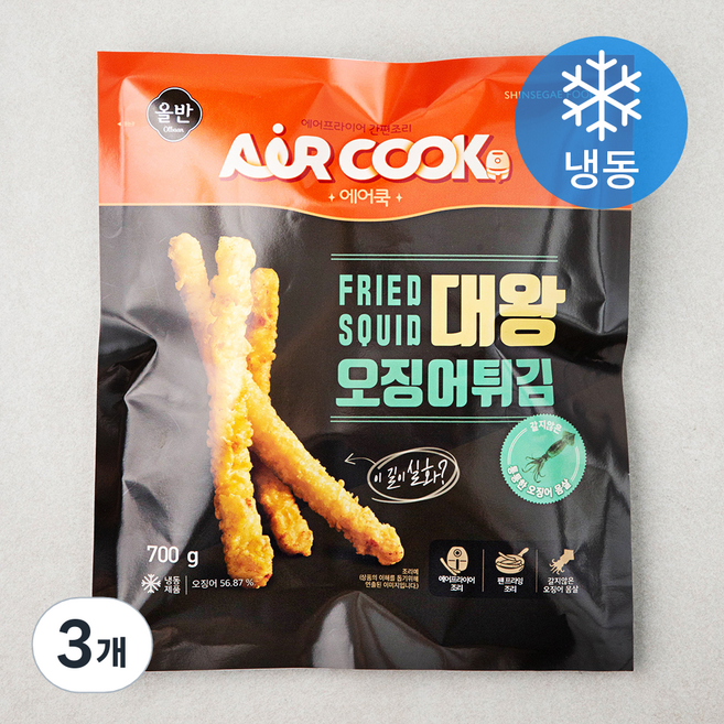 올반 대왕오징어 튀김 (냉동), 700g, 3개