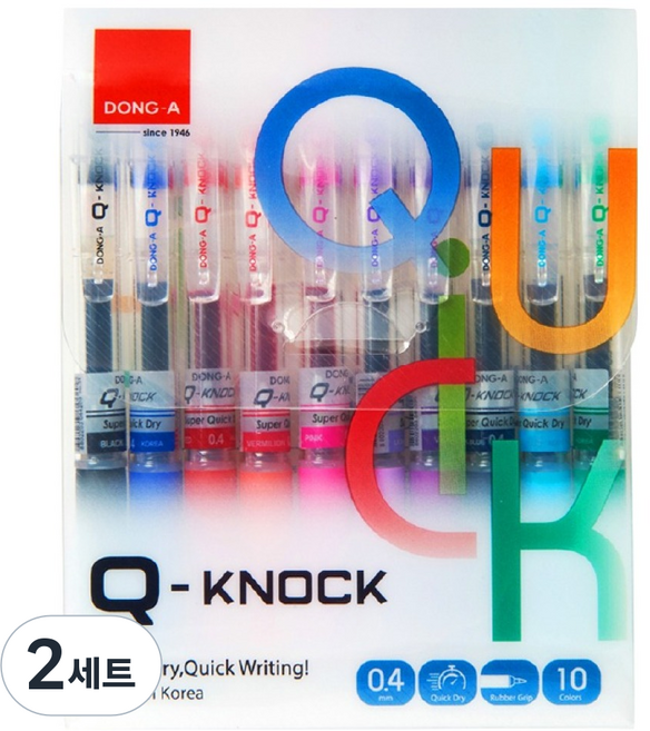 동아 Q노크 볼펜 10종 세트 0.4mm, 10색, 2세트