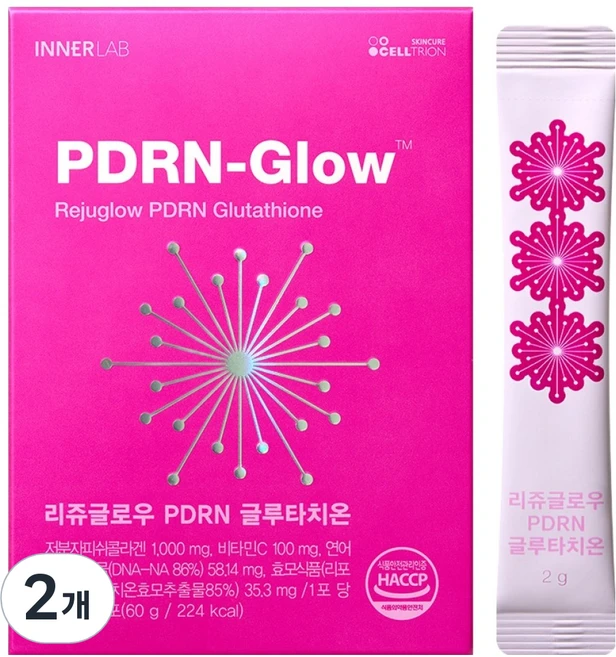 셀트리온 이너랩 리쥬글로우 PDRN 글루타치온, 60g, 2개 - 쿠팡