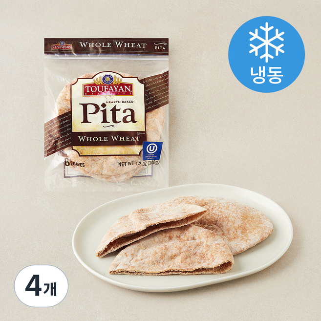 투파얀 통밀 피타브레드 6개입 (냉동), 340g, 4개