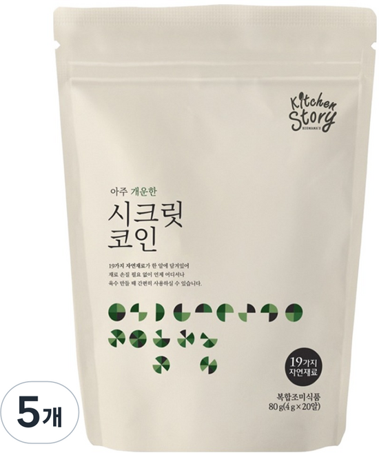 키친스토리 빅마마 이혜정의 시크릿코인 아주 개운한맛, 80g, 5개