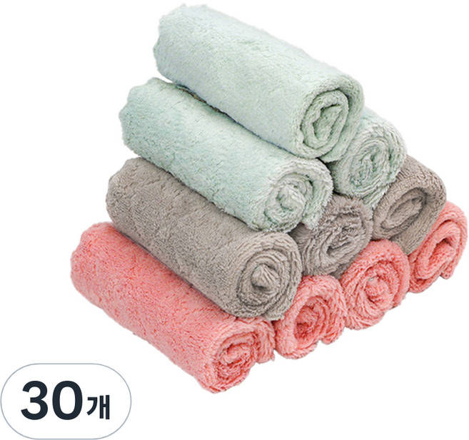 ASSARE 요술 극세사 벨벳 양면 행주 랜덤발송, 30개