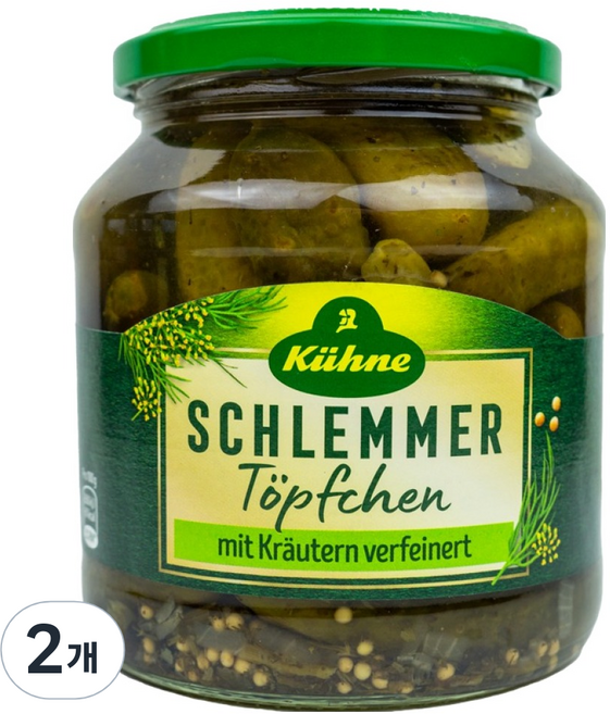 퀴네 슬램머퇴프첸 허브 피클, 530g, 2개