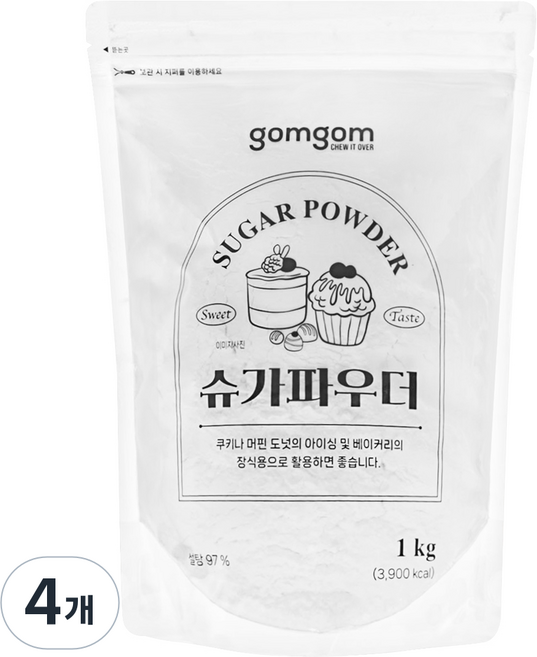 곰곰 슈가파우더, 1kg, 4개