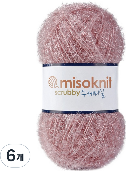 misoknit 珠光菜瓜布線 80g, 60蜜桃粉, 6個