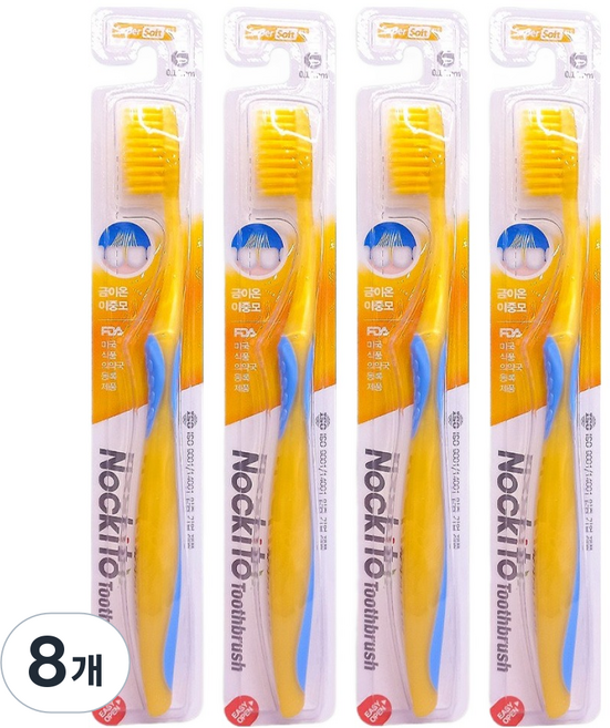 녹키토 금이온 칫솔 0.15mm, 8개, 1개입