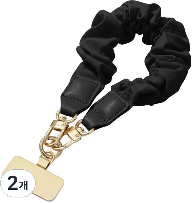 아이작큐브 스마트폰 손목 스트랩 프릴, 01 블랙, 2개
