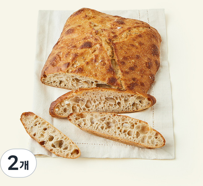 브로드카세 72시간 발효 저당 호밀 사워도우 슬랩, 670g, 1개입, 2개