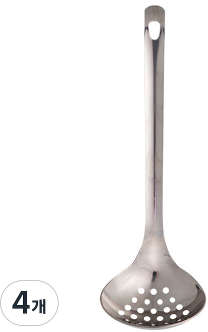 ZEUS Kitchenware 全不鏽鋼多孔湯勺, 4個, 單一顏色