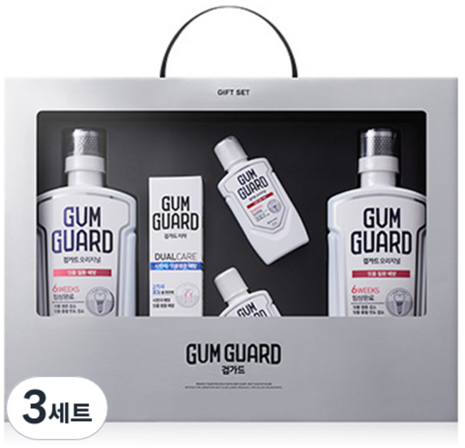 검가드 치약 150g + 오리지널 구강청결제 750ml 2개 + 100ml 2개 선물세트, 3세트