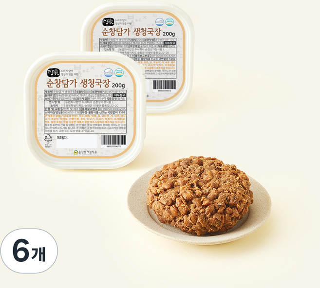 담가 순창담가 생청국장, 200g, 6개