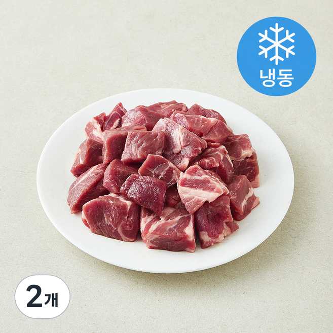 초램 클레식 양어깨살 큐브 (냉동), 1kg, 2개