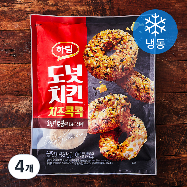 하림 도넛치킨 치즈콕콕 (냉동), 400g, 4개