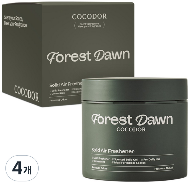 코코도르 고체탈취제 숲속새벽공기, 4개, 300g