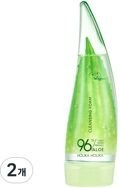 홀리카홀리카 알로에 클린워터 포뮬라 96% 클렌징폼 미니, 2개, 55ml