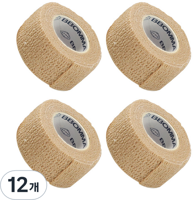 뽀마 탄력밴드 베이지 2.5cm x 4.5m, 1개입, 12개