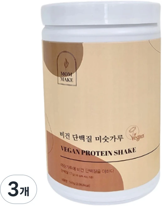 맘메이크 비건 단백질 미숫가루 쉐이크, 500g, 3개 - 쿠팡