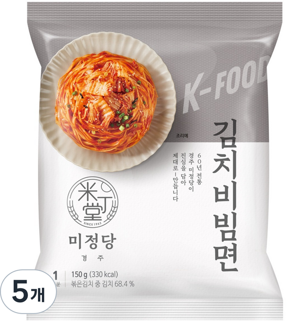 Mijungdang 米丁堂 韓式泡菜拌麵, 5個, 150g