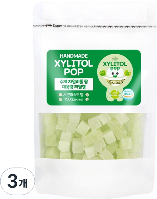 자일리톨팝 파우치 샤인머스캣, 3개, 150g