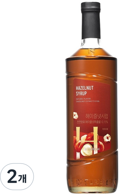 네이쳐티 헤이즐넛 시럽, 1L, 2개