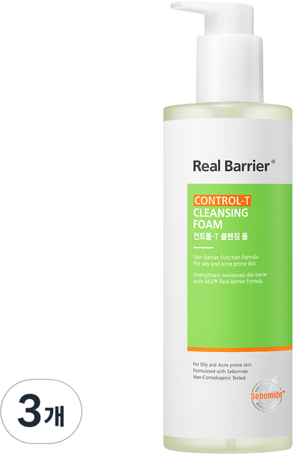 리얼베리어 컨트롤 T 클렌징폼, 400ml, 3개