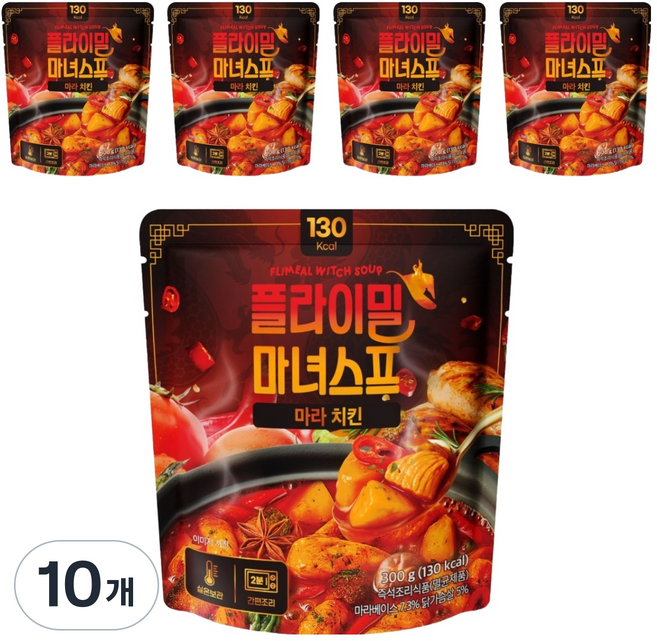 플라이밀 마녀스프 마라 치킨, 300g, 10개