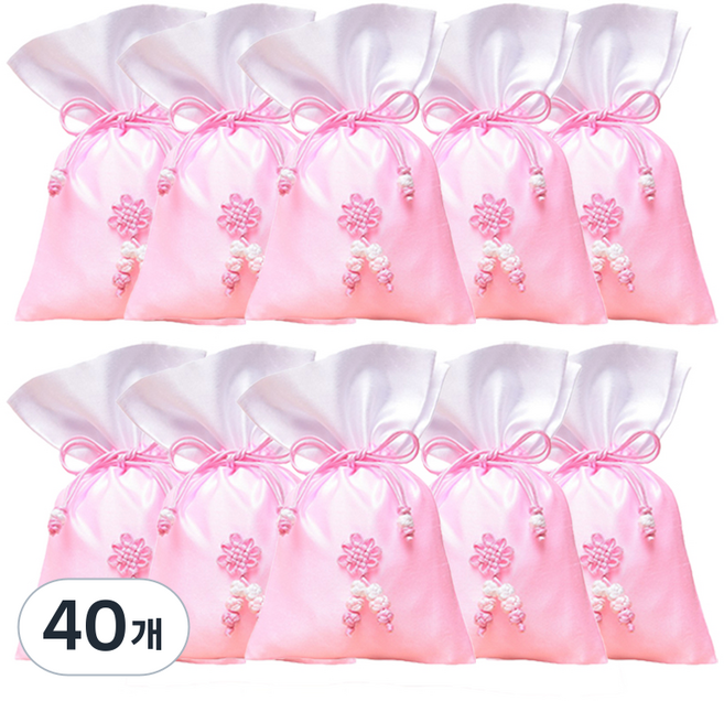 包裝網 傳統福袋 基本款 中, 40個, 02 粉紅色