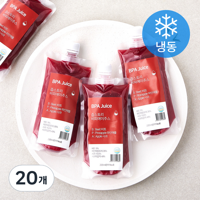 즙스토리 BPA 주스 (냉동), 220ml, 20개
