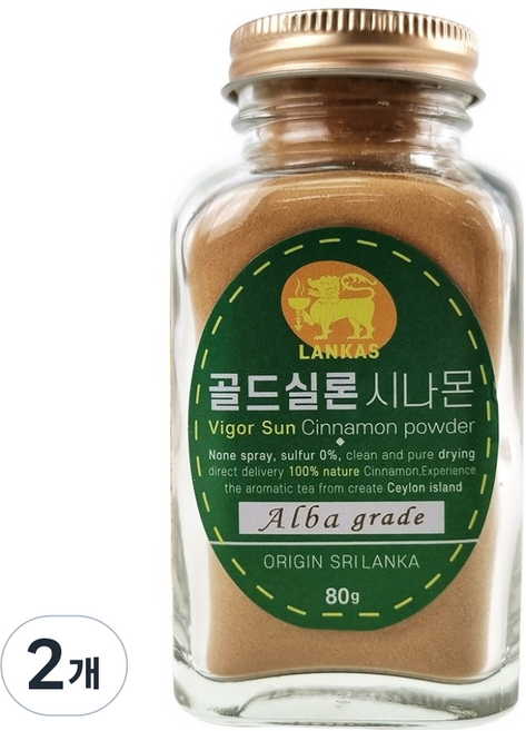 랑카스 골드 실론 시나몬 가루, 80g, 2개