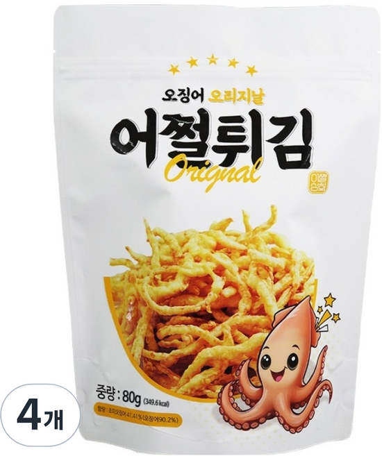 어쩔튀김 오징어 오리지날, 80g, 4개