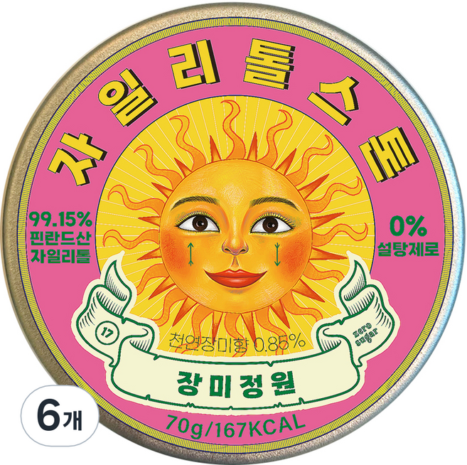 자일리톨스톤 사탕 장미정원, 70g, 6개