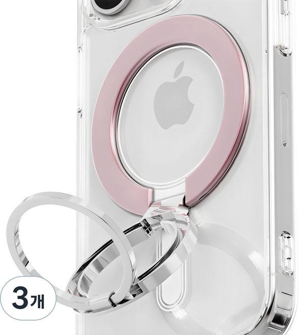 누아트 맥세이프 마그네틱 핑거링 그립 스마트톡, 핑크, 3개