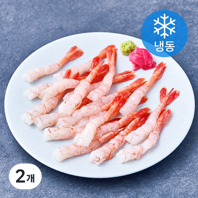 북방도화새우살 포장횟감 20미 (냉동), 2개, 80g(2L)