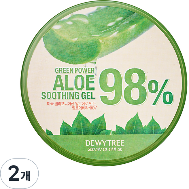 DEWYTREE 綠色力量蘆薈舒緩凝膠, 2個, 300ml