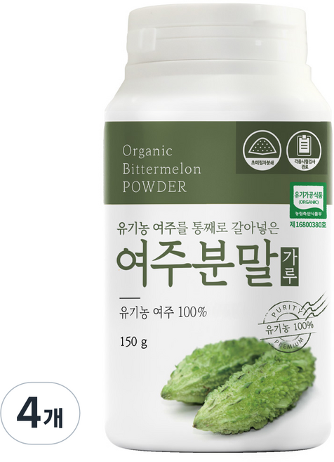 유기농마루 정품 여주 분말가루, 4개, 150g