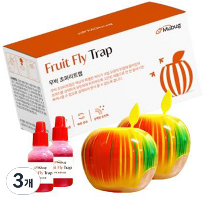 무벅 초파리트랩 2p, 30ml, 3개