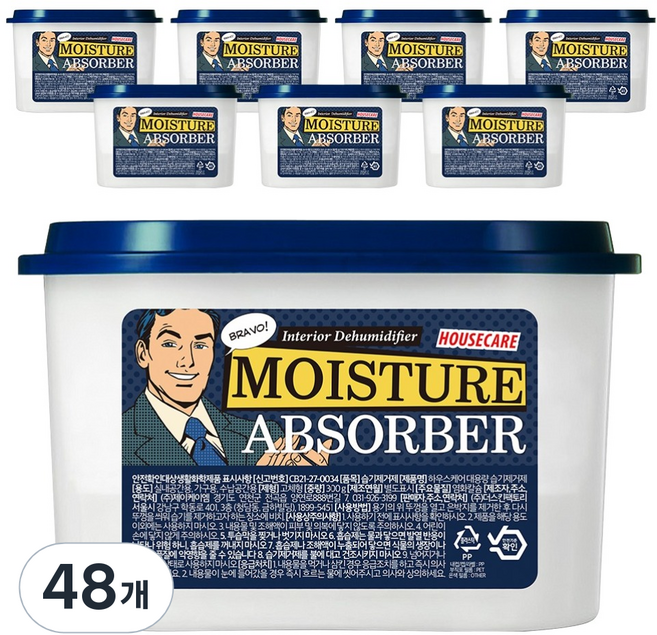 하우스케어 대용량 습기제거제 비치형, 300g, 48개