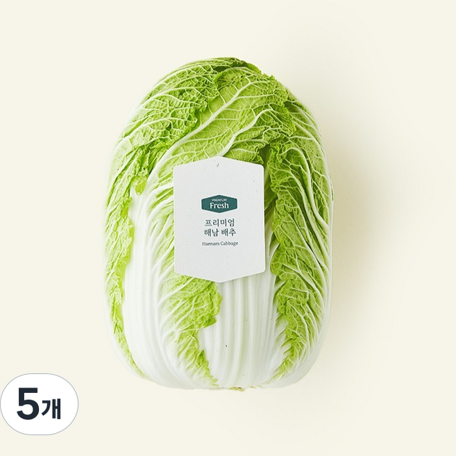 프리미엄 해남 배추, 2kg, 1개입, 5개