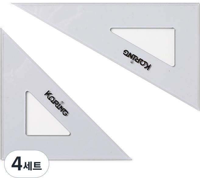 코링 템플레이트 제도용 삼각자 2종 세트 15cm KS-1-15, 4세트