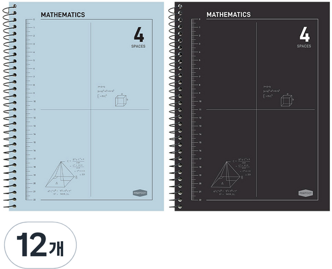 핑크풋 3000 4분할 수학 연습장, 랜덤발송, 12개