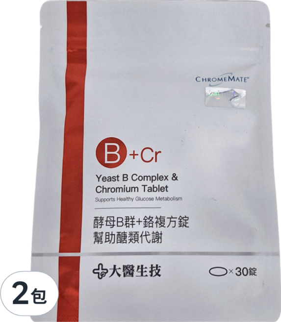 大醫生技 維他命B群+鉻複方錠, 30顆, 2包