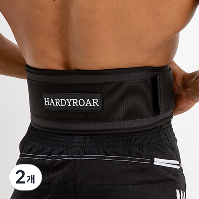 HARDYROAR 頂級舉重腰帶 護腰, 黑色, 2個