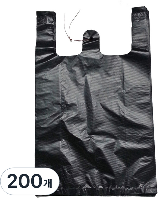 부국비닐봉투 일반마트봉투 4호 검정, 15L, 200개