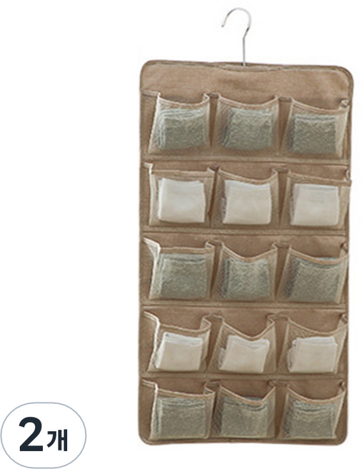 미니플 에이블 속옷 정리 수납 포켓, 베이지, 2개