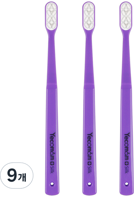 예꼬맘 실크 성인 칫솔 퍼플, 9개, 1개입