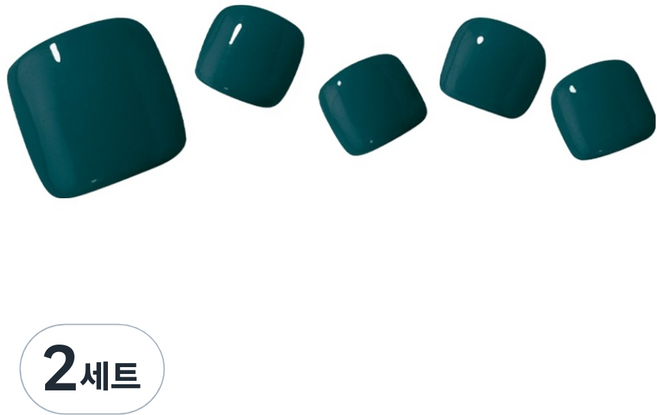 오호라 젤스트립 페디 네일팁 세트, PPeacockBlue, 2개